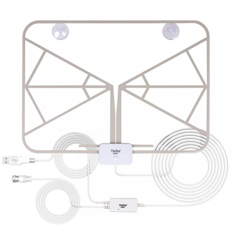 Five Star FSA-5810 Indoor 100 Mile Amplified HD Digital TV Antenna Rainbow 8-Color Night Light - Image 4
