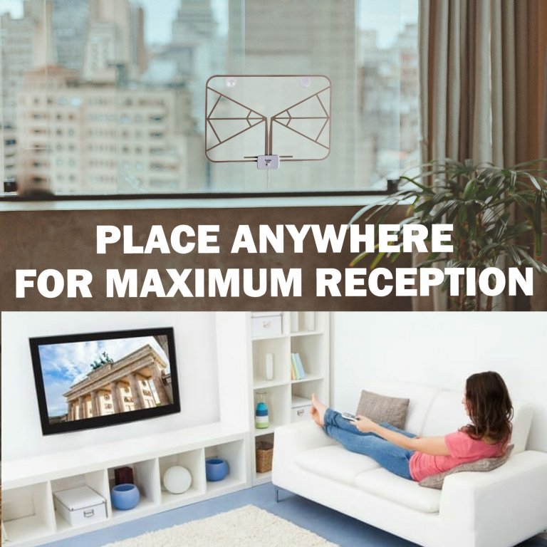 Five Star FSA-5810 Indoor 100 Mile Amplified HD Digital TV Antenna Rainbow 8-Color Night Light - Image 6