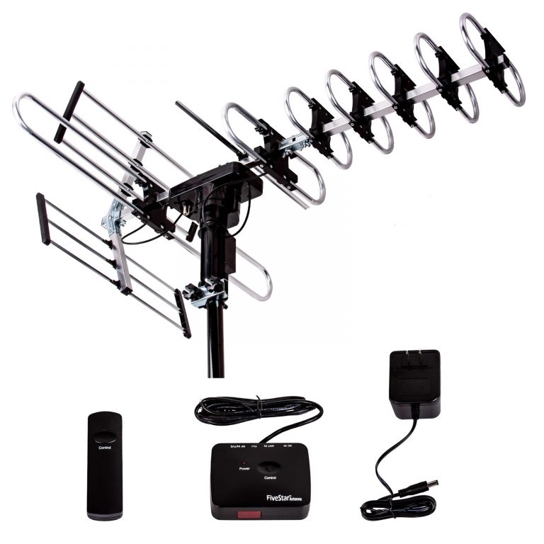 Five Star FSA-3806 200 Mile Outdoor 4K HDTV Remote Control Rotation Antenna Plus Installation Kit