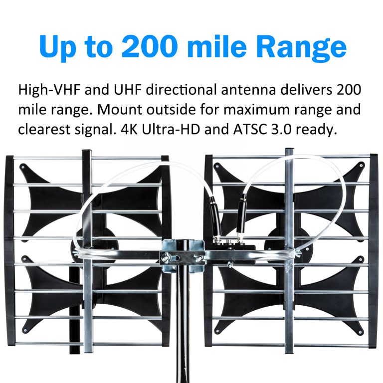 Five Star FSA-5828 Multi-Directional 200 Miles Outdoor Indoor Strong Reception 4K HDTV Antenna UHF VHF 1080P FM Radio - Image 9