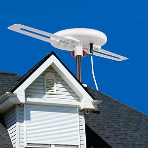 Five Star HDTV Antenna - 360° Omni-Directional Reception Amplified Outdoor TV Antenna 200 Miles